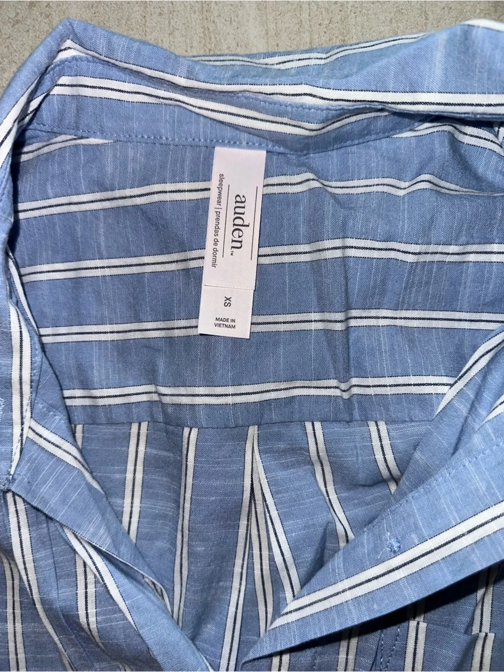 Blue and White Striped sleep Shirt